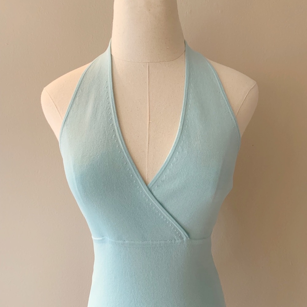 Ann Taylor Tiffany Blue Knit Halter Top - Picture 2 of 7